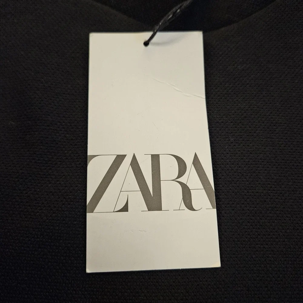 Zara NWT Dress Size‎ S Black Minimalist Modern Neutral Chic Sweater Casual